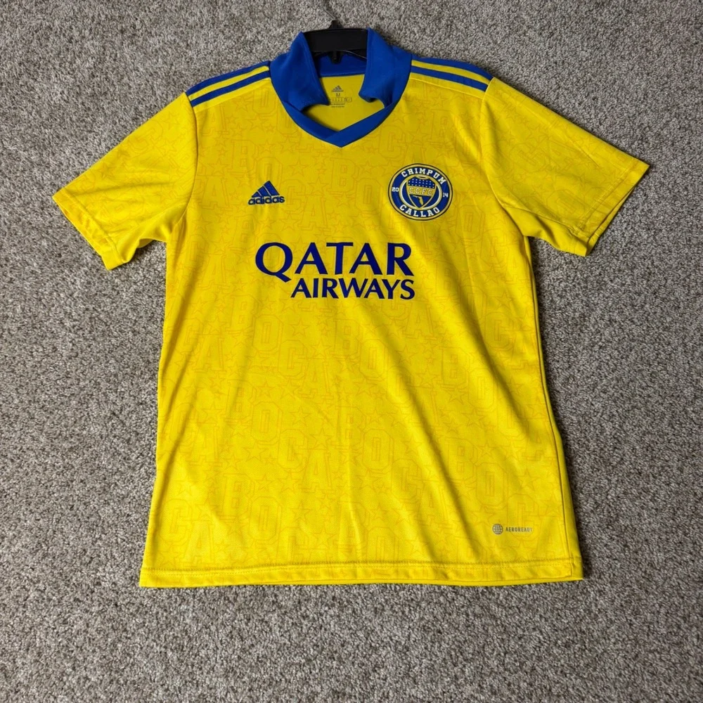 Adidas Boca Juniors Casa Amarilla Jersey Mens Medium Yellow Blue Soccer Shirt 19